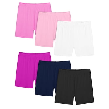 6 Pack Childrens Solid Color Girls' Bike Shorts Sports Pants Casual Home Shorts Dance Multicolor