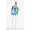 thumbnail image 5 of Hawaii Hangover Chemise Hawaïenne pour Homme Chemise Aloha TG Feuilles Bleu Simple, 5 of 5