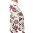 thumbnail image 4 of Womens Loose Print Ladies Pocket Full Length Pants Trouser Wide Leggings, 4 of 8