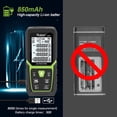 thumbnail image 2 of Huepar Laser Distance Meter 393ft/120m High Accuracy Range Finder with Li-ion Battery LM120A, 2 of 8