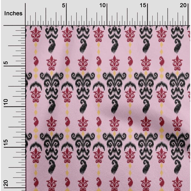 oneOone Polyester Lycra Fabric Stripe & Paisley Ikat Print Fabric BTY 56 Inch Wide