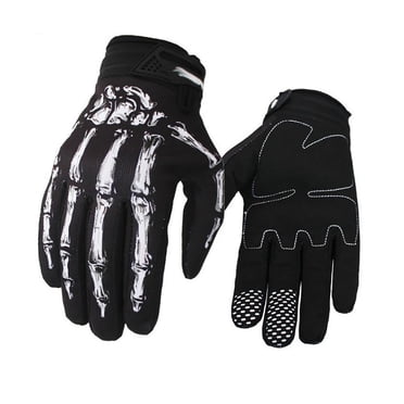 Gants de Motocross à Os de Squelette 1 Paire Gants de Motocross à Os de Squelette pour Moto Gants de Sport d'Extérieur Coupe-Vent et Imperméables