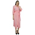 thumbnail image 1 of Bimba Peignoir Long Uni pour Femmes avec Ceinture, Modal Doux en Coton, Enveloppant, Rond, Uni, 1 of 2