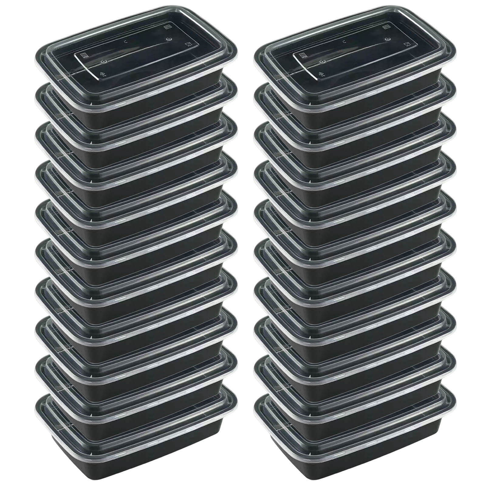 Noehoiugi Reusable Food Prep Containers, 20-Pack Plastic Containers ...
