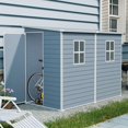 thumbnail image 1 of 8x4ft Grey Resin Outdoor Storage Shed - Durable Patio & Garden Storage with Lockable Door & Windows | Weather-Resistant, Easy Assembly Shed, 1 of 8