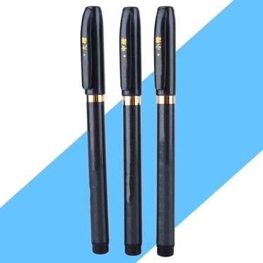 Rdeghly Pen For Hand-written 3 Pieces 3-dimensional Black Calligraphy Markers Felt-tip