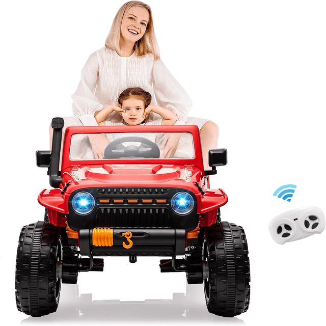 BeesClover 24V 2-Seater Ride On Car for Kids, Electric Truck with Remote Control, 4x45W Motor, Battery Powered with Switchable 4WD/2WD, LED Headlights and Music Player