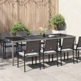 thumbnail image 1 of vidaXL Garden Table Grey 250x100x75 cm Tempered Glass and Poly Rattan, 1 of 4