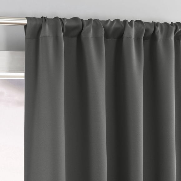 Sun Zero Laredo 2-Pack 100% Blackout Rod Pocket Window Curtains Panel Pair