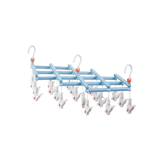 SMihono Bathroom and closet organizers Folding Multi-head Drying Rack Socks Clip Windproof Multifunctional Telescopic Drying Rack shoe rack and storage