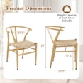 thumbnail image 3 of Costway Modern Dining Chair Set of 4 Weave Kitchen Armchairs with Y-Shaped Curved Backrest, 3 of 9