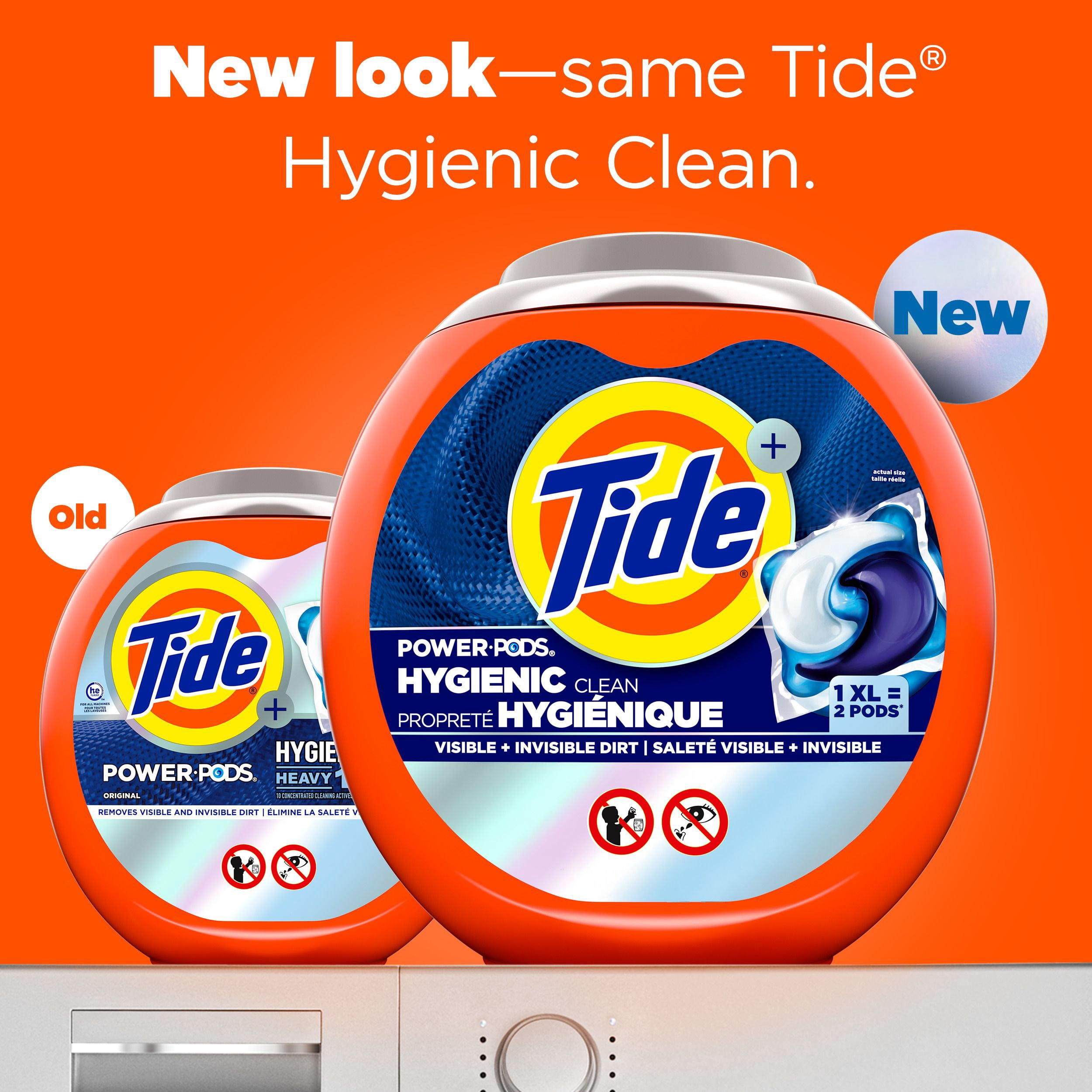 Tide Propreté Hygiénique Power PODS Capsules de Détergent à Lessive, Parfum Original, Élimine la Saleté Visible et Invisible, Capsules de Savon à Lessive Détergent, 45 Unités