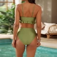 thumbnail image 4 of FhsagQ Women Swimsuit Sets Costume Solid Color Beaded Rope Two Piece Swimsuit Woman Plus Size Swimsuit Sets for Women 5X-6X Maxi Swimsuit Sets for Women Swimsuit Sets Green XL, 4 of 8
