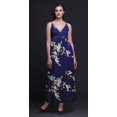 thumbnail image 3 of Bimba Bird Printed Adjustable Spaghetti Strap Long Maxi Dress Summer Beachwear-Small Navy Blue, 3 of 6