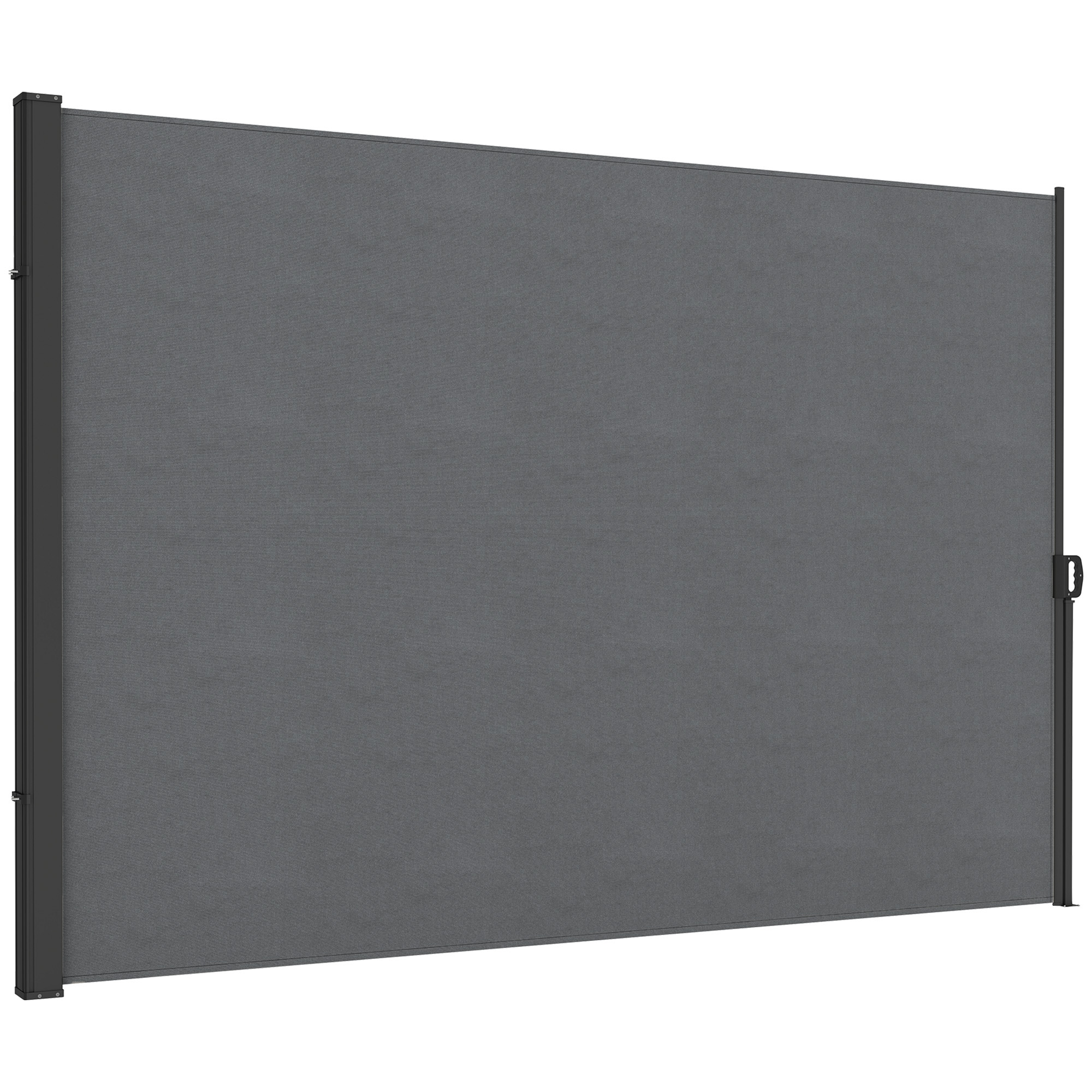 Outsunny Auvent Latéral Rétractable 118 Pouces x 79 Pouces Paravent Pliant Gris