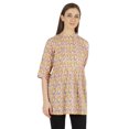 thumbnail image 3 of Moomaya Tunique en Coton Imprimé pour Femmes, Col Mandarin, Tenue Ethnique, Kurti à Épingles, 3 of 7