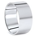thumbnail image 1 of 10mm Flat High Polished Wedding Band Solid 10K White Gold, 1 of 1