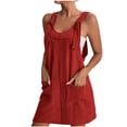 thumbnail image 1 of FAIWAD Overalls Dresses for Women Summer Workout Sundress Girls Adjustable Strap A-Line Mini Dress with Pockets, 1 of 5
