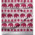 thumbnail image 1 of Soimoi Rayon Fabric Aztec & Tribal Elephant Ethnic Printed Fabric 1 Yard 42 Inch Wide, 1 of 3
