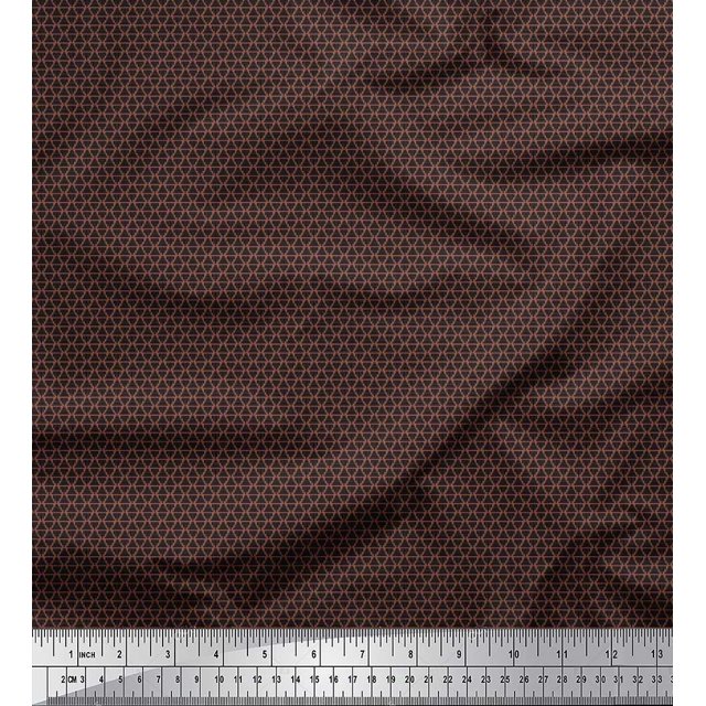 Soimoi Cotton Poplin Fabric Triangle Shirting Print Sewing Fabric Yard 56 Inch Wide