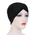thumbnail image 2 of CEHVOM Women Solid India Hat Muslim Ruffle Cancer Chemo Beanie Turban Wrap Scarf Cap, 2 of 2