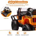 thumbnail image 4 of Royalbelle 24V Ride on Toys,2 Seater Electric Truck with Remote Control,Bluetooth,4WDS,Led Headlight & Music Player,Orange, 4 of 6