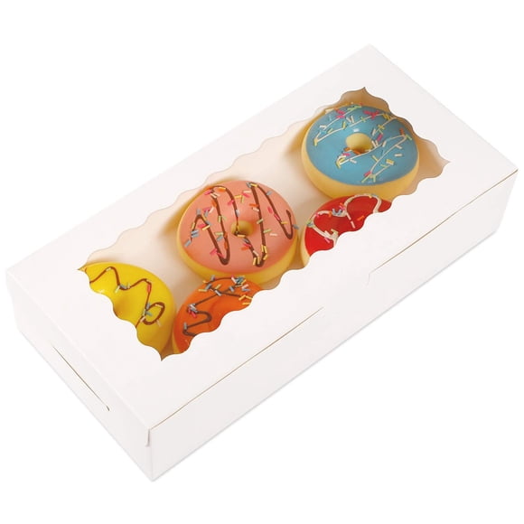 Moretoes 30pcs 12 Inch White Bakery Cookie Boxes Valentine's Day Chocolate Strawberries Muffins Donuts