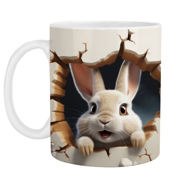 PRETXORVE 350ml Easter Ceramic Coffee Mug Cup Valentine's Day