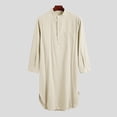 thumbnail image 4 of LSLJS Men's LeisureLong Sleeve Button Long Shirt Middle Ethnic Style Casual Youth Robe, Robes Gifts for Men, 4 of 9