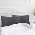 thumbnail image 2 of PiccoCasa Pillowcase Set of 2, Soft Cotton with Envelope Dark Gray Standard, 2 of 7