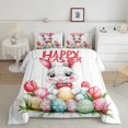 thumbnail image 2 of Erosebridal Cute Bunnies Rabbit Bedding Full Comforter Set for Kids, Happy Easter Down Comforter, Reversible 3 Pieces, 2 of 8
