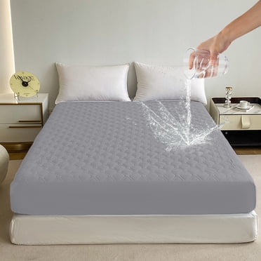 COM1950s Waterproof Mattress Protector, Fitted Sheet with Deep Pocket, Non-Slip and Soft Fabric, All-Inclusive Cover for Mattress Up to 15 Inches, Size 35.4x78.7 Inches