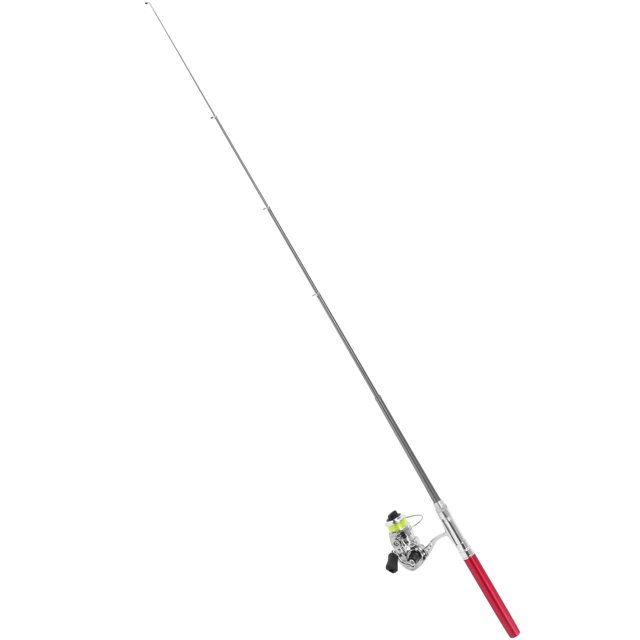 Canne à Pêche Portable Mini en Forme de Stylo, Canne à Pêche de Poche Rétractable avec Moulinet et Roue