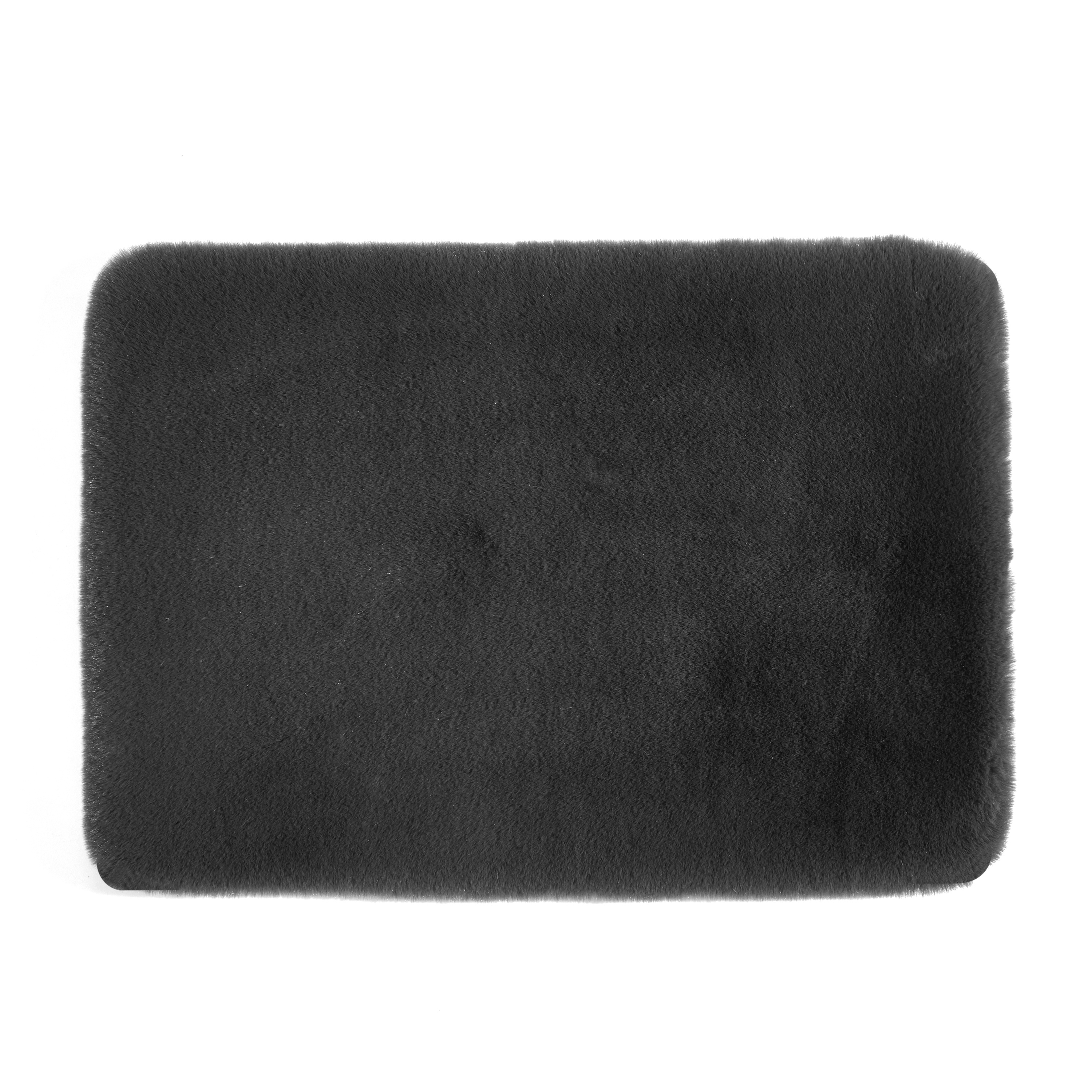 Ensemble de 2 tapis de bain en fausse fourrure de lapin grise Better Homes & Gardens, 17" x 24" et 20" x 30".