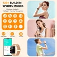 thumbnail image 4 of Montre Intelligente Compatible Android et IPhone, Bracelet d'Activité de 1,85 Pouce, Montre Intelligente pour Femme avec Fonction Appels (Répondre/passer), Plus de 120 Modes Sportifs, Notifications de Messages, Étanche IP68, Couleur Or et Rose (Idéale Cadeau)., 4 of 10