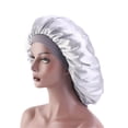 thumbnail image 4 of Riforla Bonnet en Satin Bonnet en Soie Bonnet de Nuit pour Femmes Très Grand Réversible Ajustable Bonnet en Satin Sommeil Cheveux Bouclés Naturels Soins Capillaires D, 4 of 9