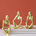 thumbnail image 4 of GUOOL Abstrait Sculpture Fait Main Résine Pensée Homme Maison r Ative Figure Main Or Droite, 4 of 9