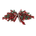 thumbnail image 1 of Christmas Swag Lintel Artificial Pine Branches With Plaid Bow Happy New Year Home Decor Simulation Red Fruit Lintel, 1 of 10