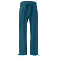 thumbnail image 4 of Yuyuzo Womens Pants Solid Color Elastic Waist Drawstring Casual Wide Leg Pants Ladies Loose Lounge Pants For Workout, 4 of 7
