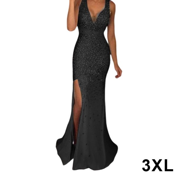Baohd Robe de Soirée Tenue de Fête Vêtements Festifs Sans Manches Lavable Beau Attrayant Noir TTTG