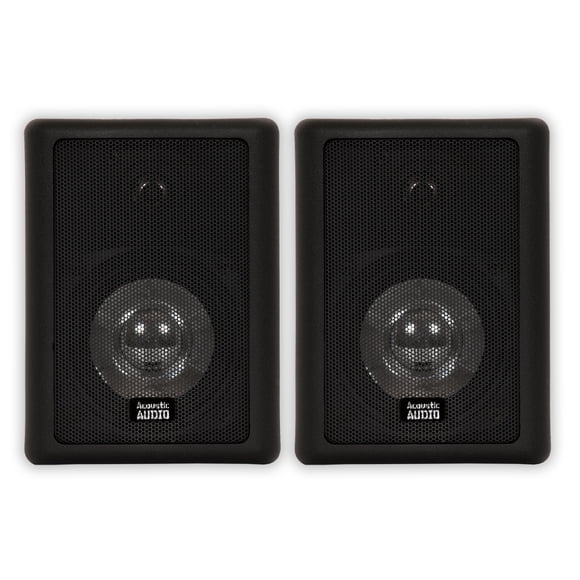 4 Inch Indoor/Outdoor Speakers - Black - PAIR