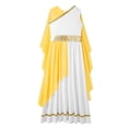 thumbnail image 3 of Robe Romaine pour Filles Grecques Enfants, Toge de la Grèce Antique, Robe de Rome, Princesse, Noblesse, Cosplay, Déguisement, Jaune, 8, 3 of 5