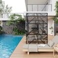 thumbnail image 1 of Edtara Outdoor Privacy Screen, Laser Cut Metal Divider Panel with Tropical Leaf Design, Freestanding and Weatherproof for Patio, Deck, Backyard, or Balcony, 1 of 8