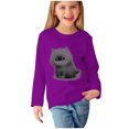 thumbnail image 2 of RXIRUCGD Chemises à Manches Longues pour Filles, Col Rond Mignon, Blouses Décontractées Élégantes (Violet, Taille : 7 Ans), 2 of 5