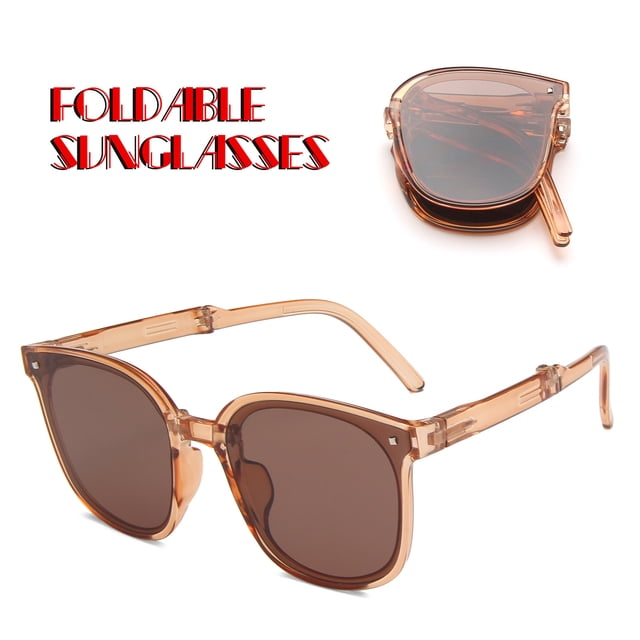 Lunettes de Soleil Tendance pour Femmes Hommes Polarisées Pliables Rondes Chic Rétro Lunettes de Soleil