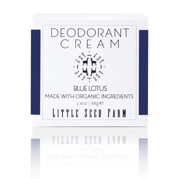 Little Seed Farm All Natural Deodorant Cream Aluminum Free Deodorant for Women or Men - Blue Lotus Net Wt. 2.4oz | 68g