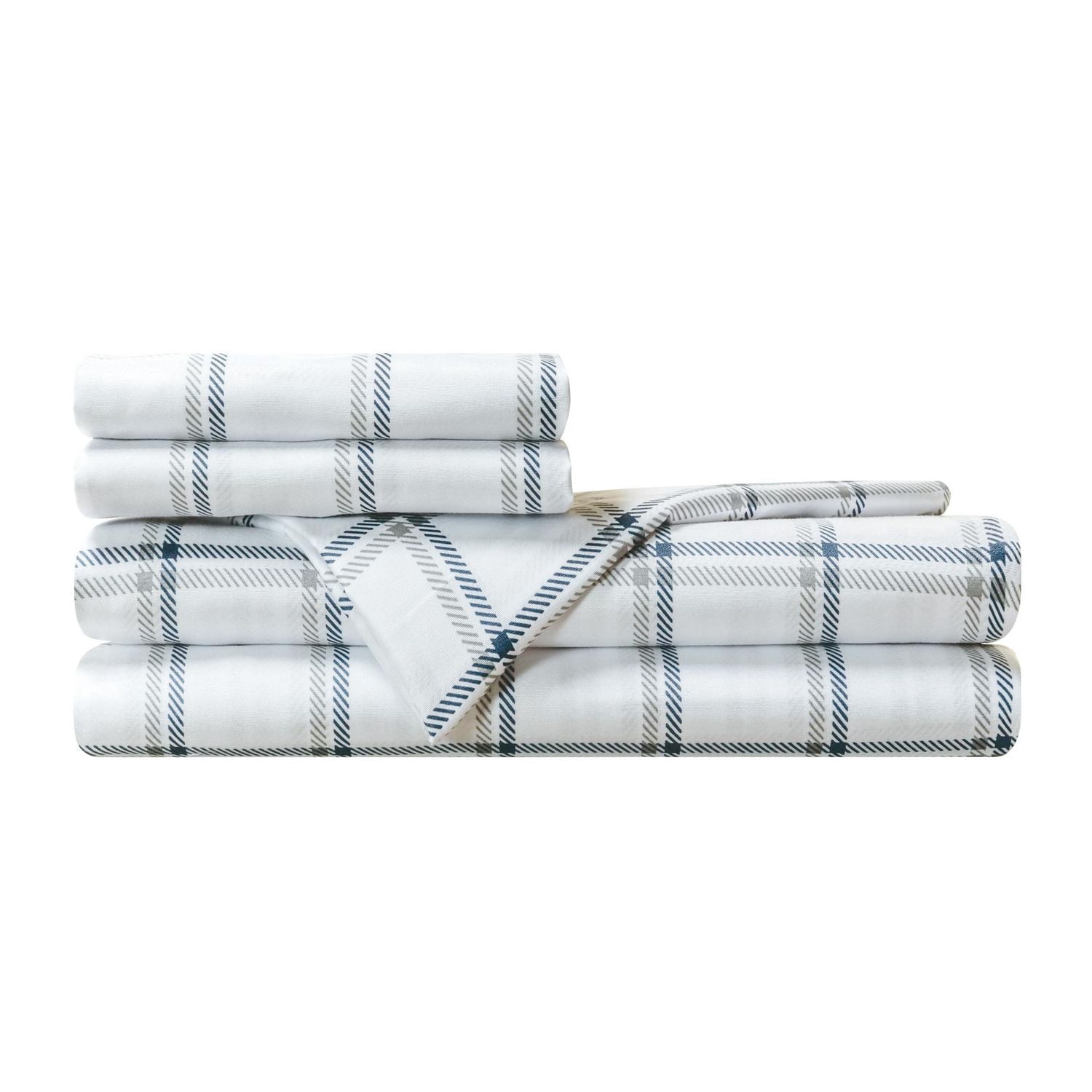 Ensemble de draps en microfibre doux et facile d'entretien Mainstays plaid à carreaux, lit 2 places - Rentrée des classes!