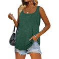 thumbnail image 1 of CHUANK Clearance Ladies Tops Womens Blouses Solid Square Neck V-Neck Summer Sleeveless Tank Tops, 1 of 6