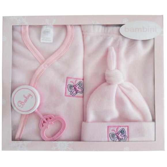 Bambini 510 P Coffret Cadeau en Molleton Pastel 4 Pcs, Rose