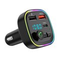 thumbnail image 2 of cpengpj Clearance Car Bluetooth 5.0 Wireless Handsfree Car FM Transmitter Receiver Radio MP3 Adapter Player 2 USB+PD Charger Kit, 2 of 9